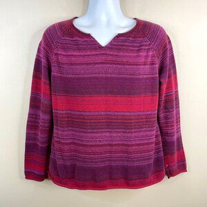 Eddie Bauer Womens Cabincore Pullover Sweater Size XL Pink Granola Hiking Cozy